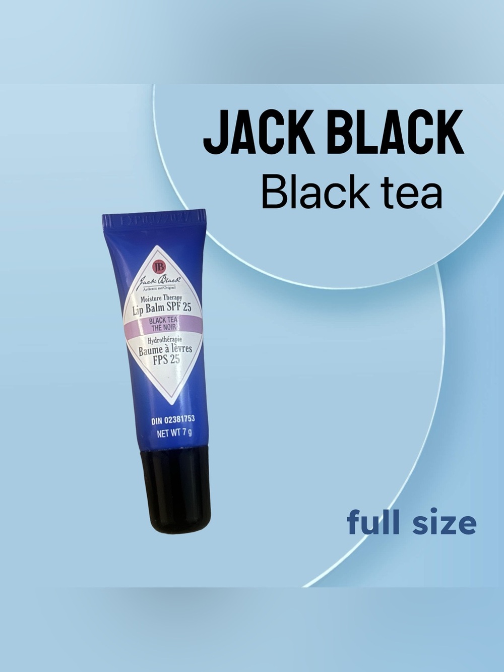 🇺🇸🆕NWOB BLACK JACK | FULL | Unisex Intense Therapy Lip Balm SPF 25 - black tea
